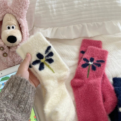 Cute Fuzzy Fleece Thick Warm Crew Socks