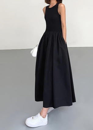 Flowy Maxi Dress White Sleeveless Lightweight Fabric