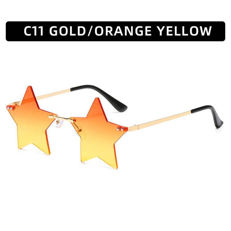Fashionable Frameworkless Star-Shaped Sunglasses Punk Style