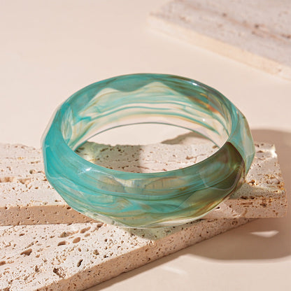 Vintage Striped Geometric Acrylic Bracelet