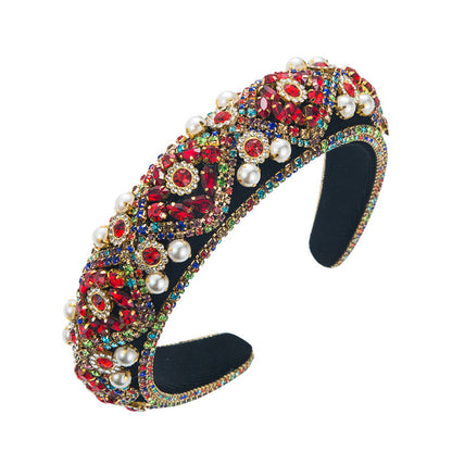 Vintage Pearl Headband With Rhinestones Stylish Casual Hair Accessory