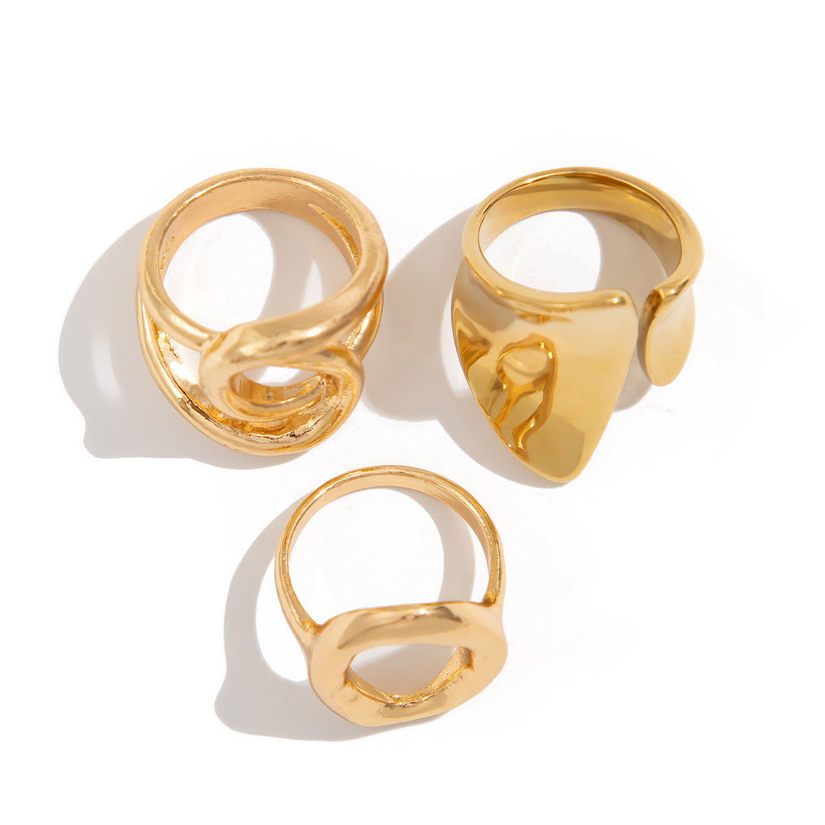 Trendy Geometric Metal Drop Rings For Women