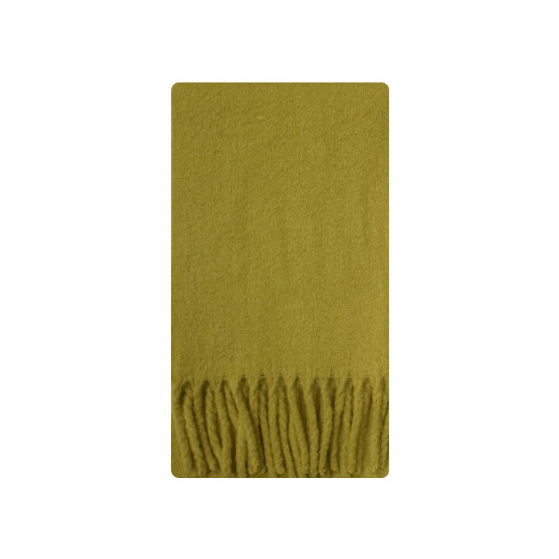 Mint Green Snowbud Pink Wool Blend Scarf For Women