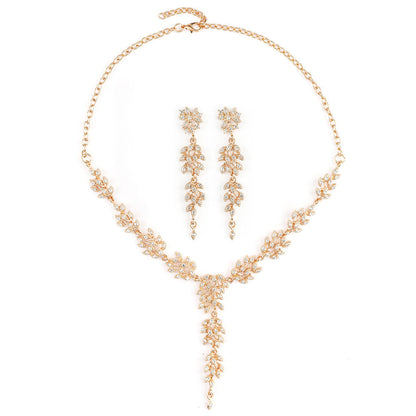 Elegant Bridal Necklace Set with High-Quality Crystal and Diamonds