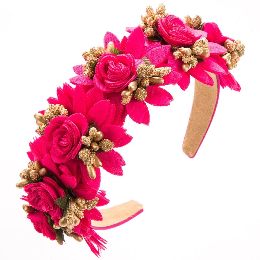 Floral Hairband Elegant Faux Flowers Hair Accessory