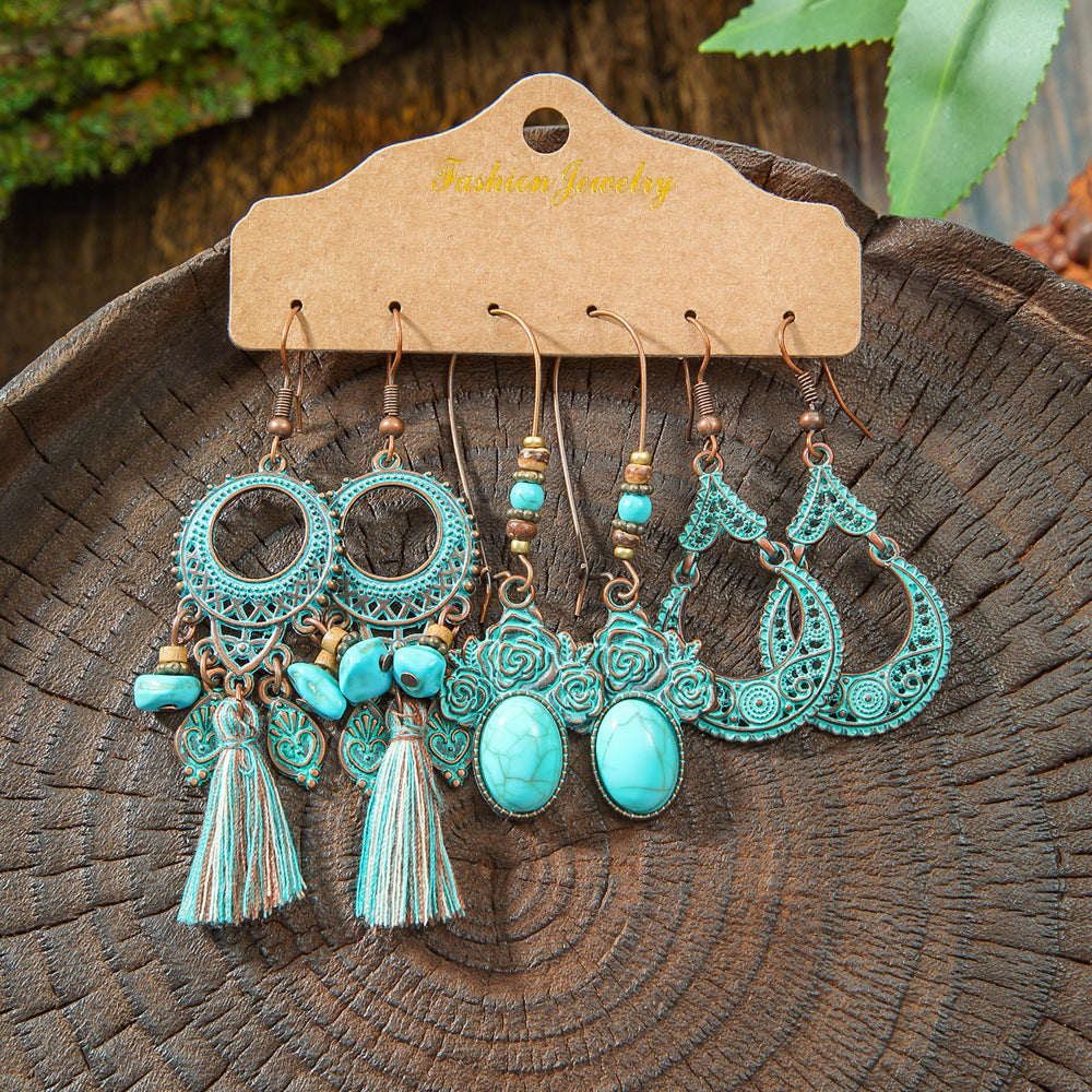 Fashion Tassel Earrings Set for Women - Vintage Style