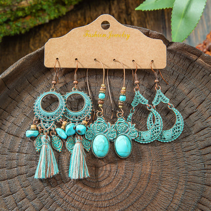 Fashion Tassel Earrings Set for Women - Vintage Style