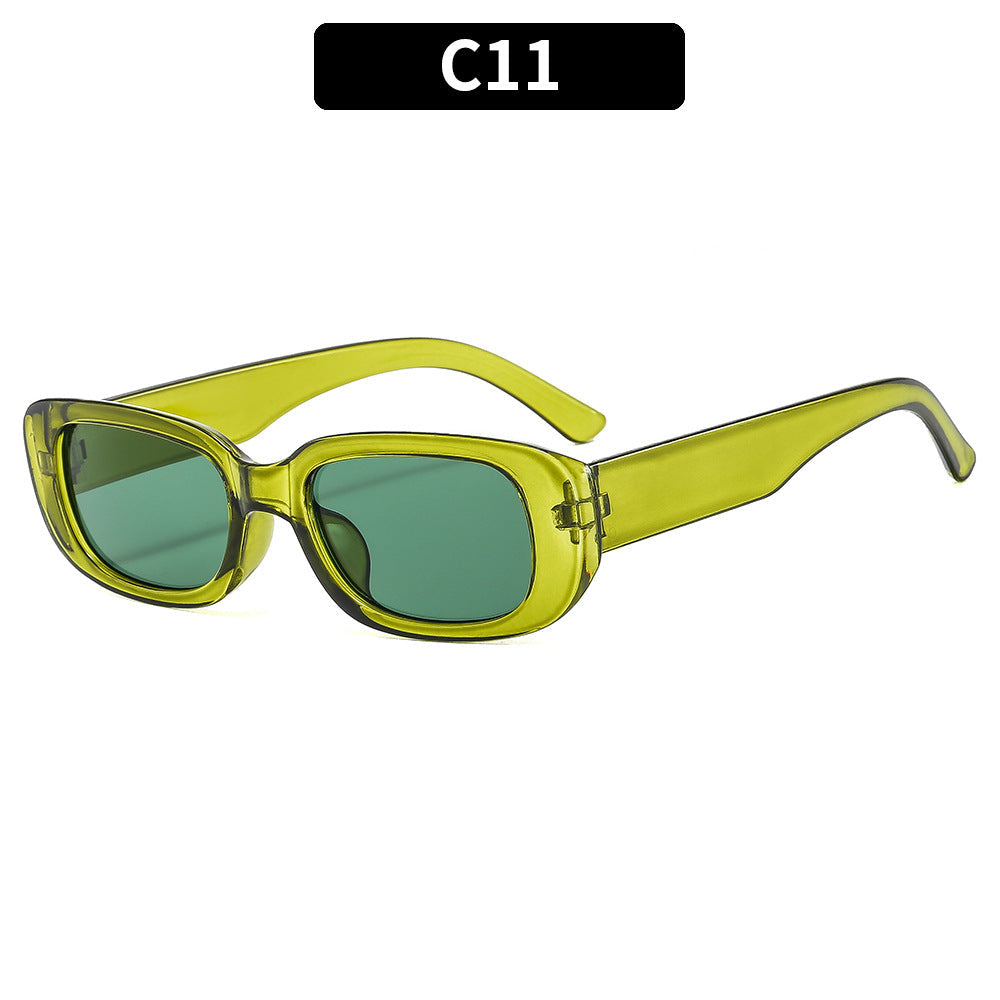 Trendy Square Frame Sunglasses Pink Lens Stylish Women's Eyewear