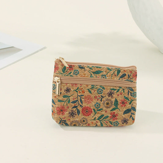 Retro Print Double-Layer Coin Purse Wallet
