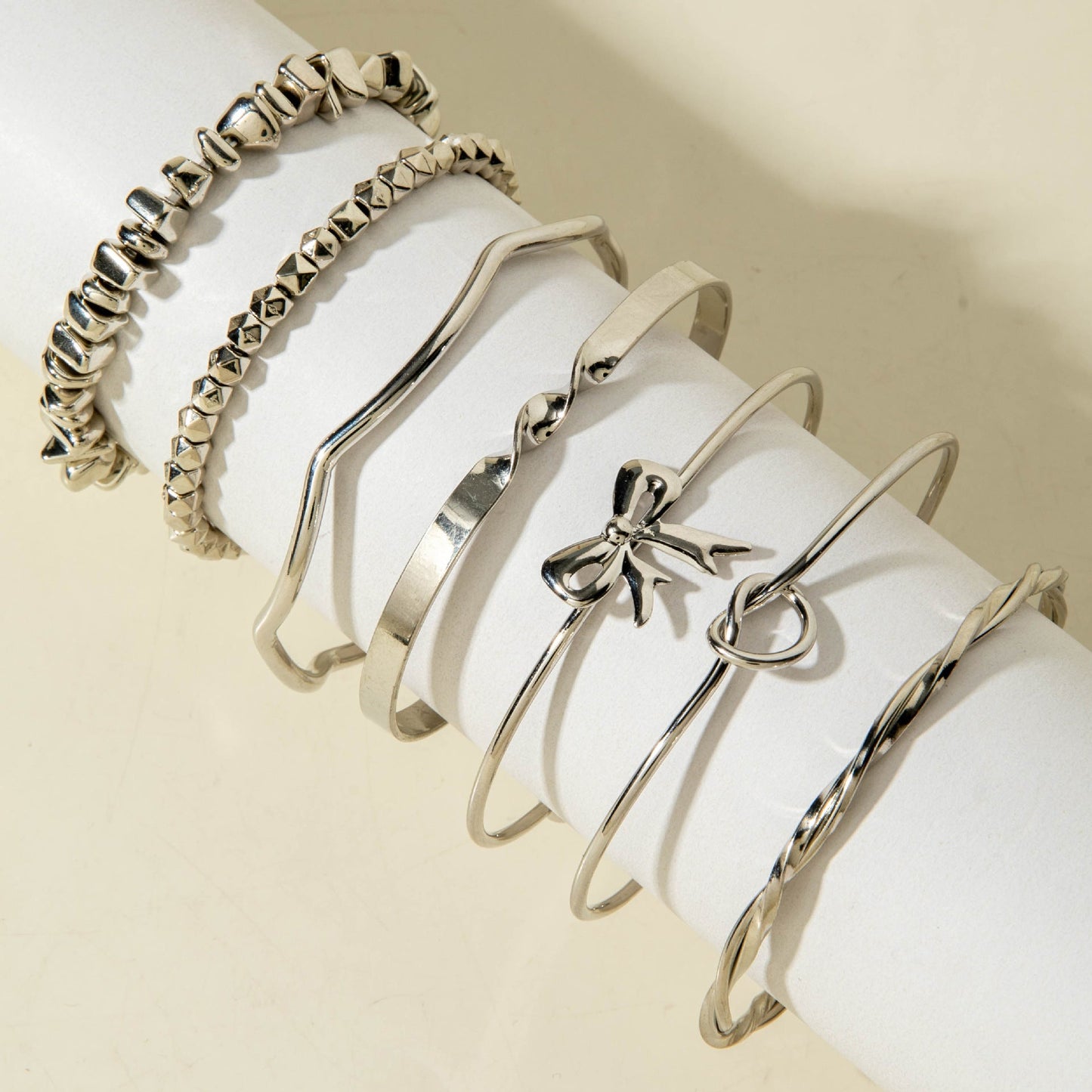 Vintage Geometric Open-Cuff Gold Bracelet Set