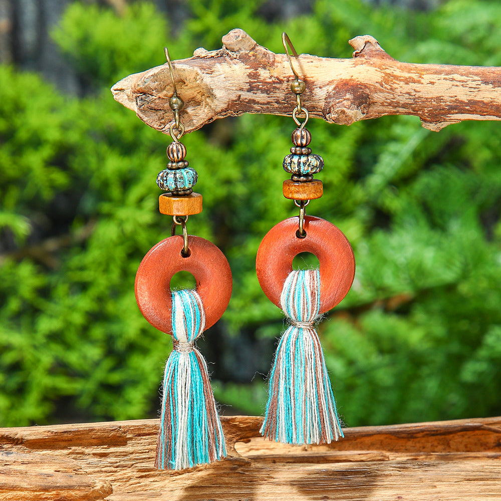 Bohemian Vintage Tassel Earrings Set Handmade Zinc Alloy Accessories