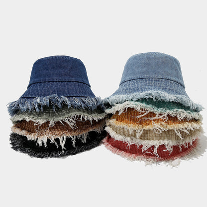 Stylish Washed Distressed Denim Bucket Hat