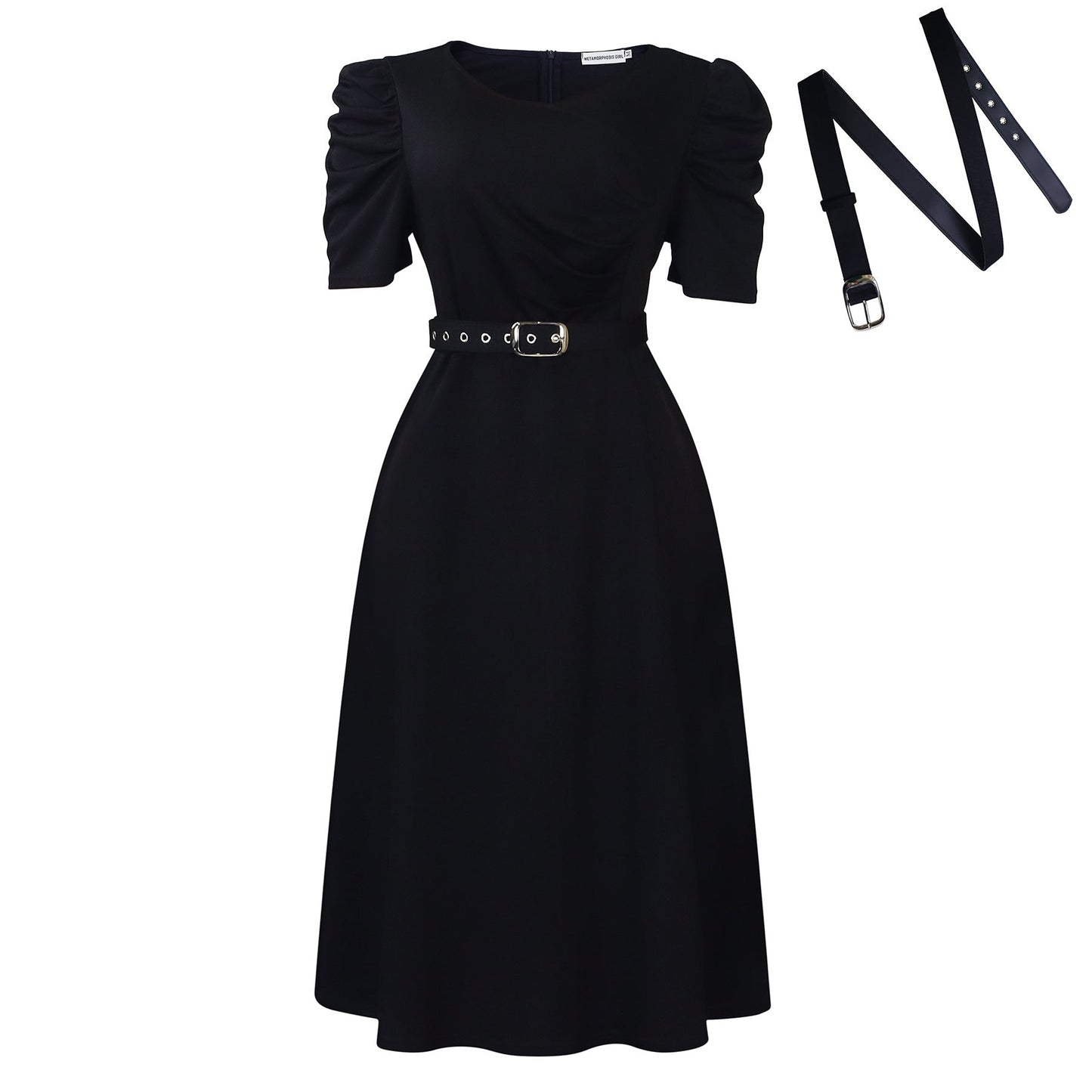 Elegant V-Neck Ruffle Maxi Dress With Belt