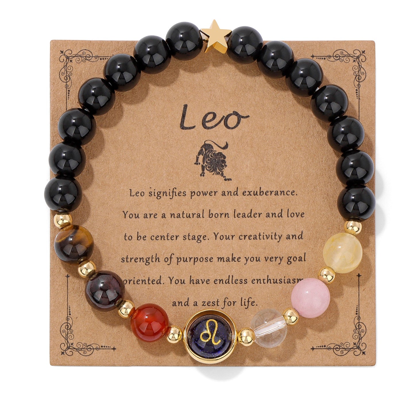 Vintage 12 Constellations Stone Beaded Bracelets