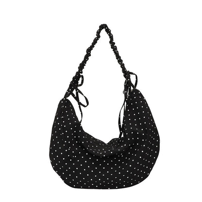 Casual Dotted Doughnut Bag Soft Canvas Shoulder Bag