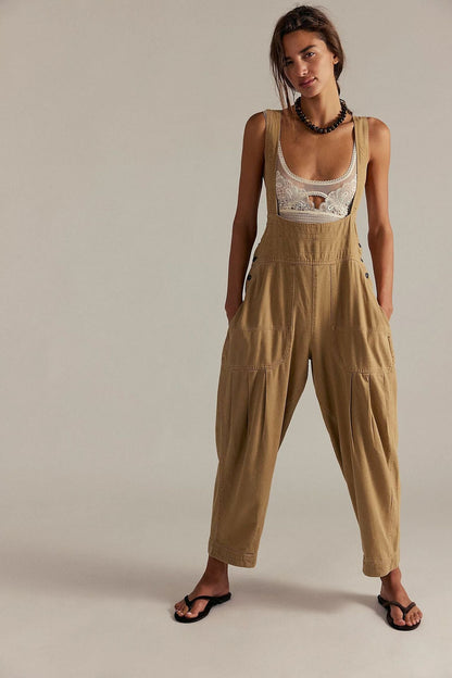 Casual Denim Overalls with Side Pockets
