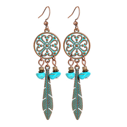 Vintage Metal Tassel Earrings Creative Bohemian Jewelry
