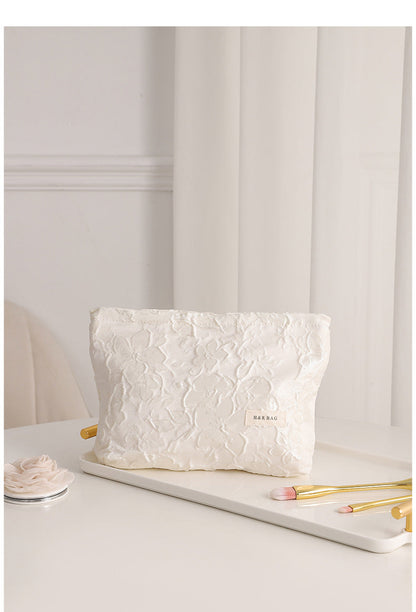 Purple Floral Jacquard Cosmetic Bag
