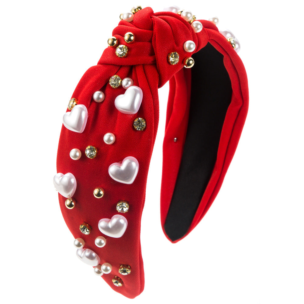 Trendy Heart Shaped Pearl Headband for Women