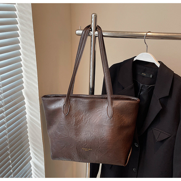 Vintage Large Capacity Tote Bag Casual Shoulder Bag
