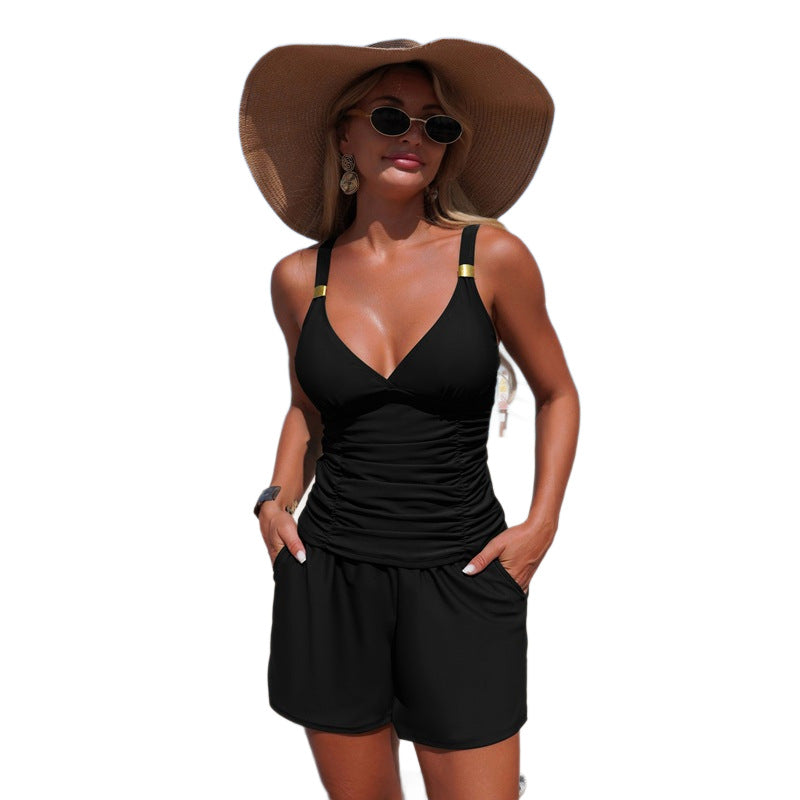 Tankini Swimsuit Women'S Customizable Quick-Dry Two-Piece Swimwear
