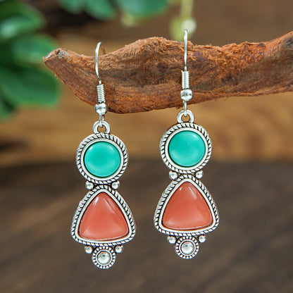 Fashion Bohemian Flower Earrings Vintage Silver Casual Statement Jewelry