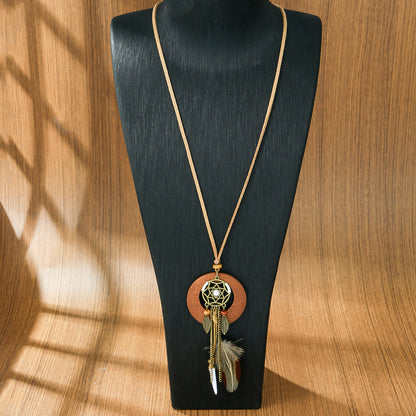 Trendy Bohemian Tassel Necklace Zinc Alloy Travel Jewelry