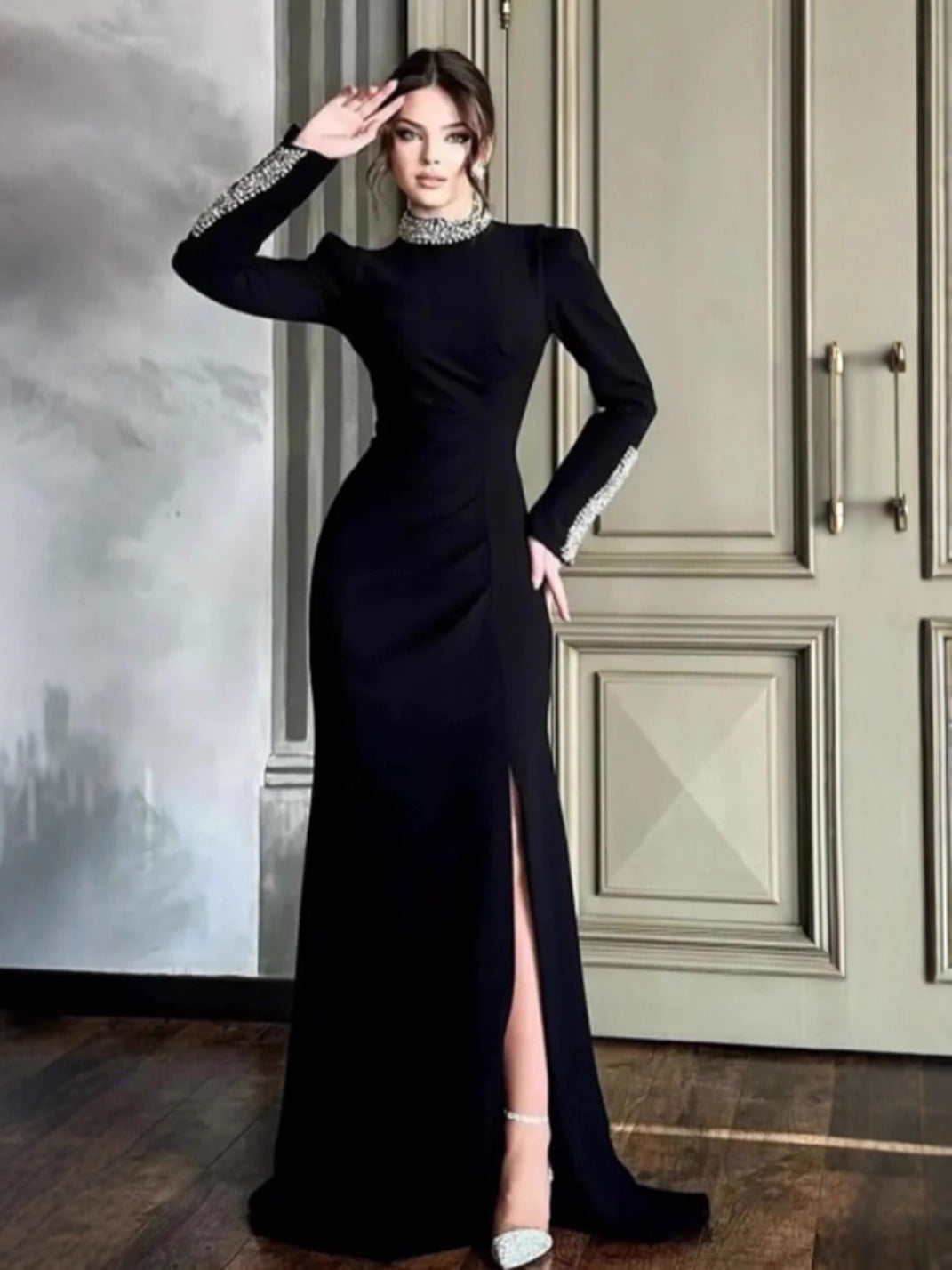 Elegant Lace Long Sleeve Mermaid Dress For Women
