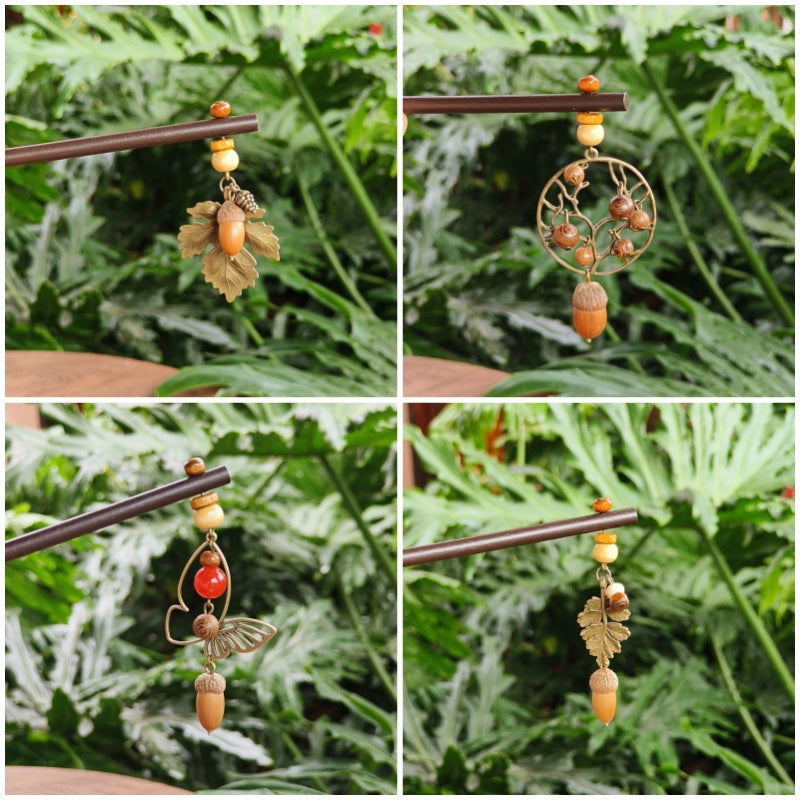 Flower Hairpin Handmade Alloy Hair Accessories Ethnic Style