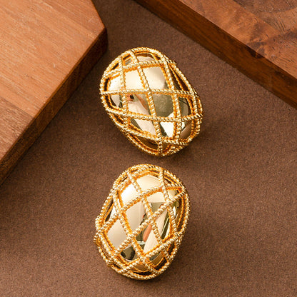 Geometric Hoop Earrings Stylish Copper Silver Plated