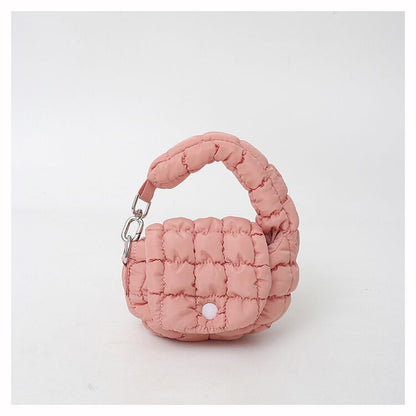 Wrinkled Cloud Mini Pouch Bag Trendy Nylon Handheld Accessory