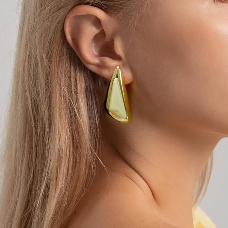 Geometric Heart Shaped Metal Foldable Earrings For Women