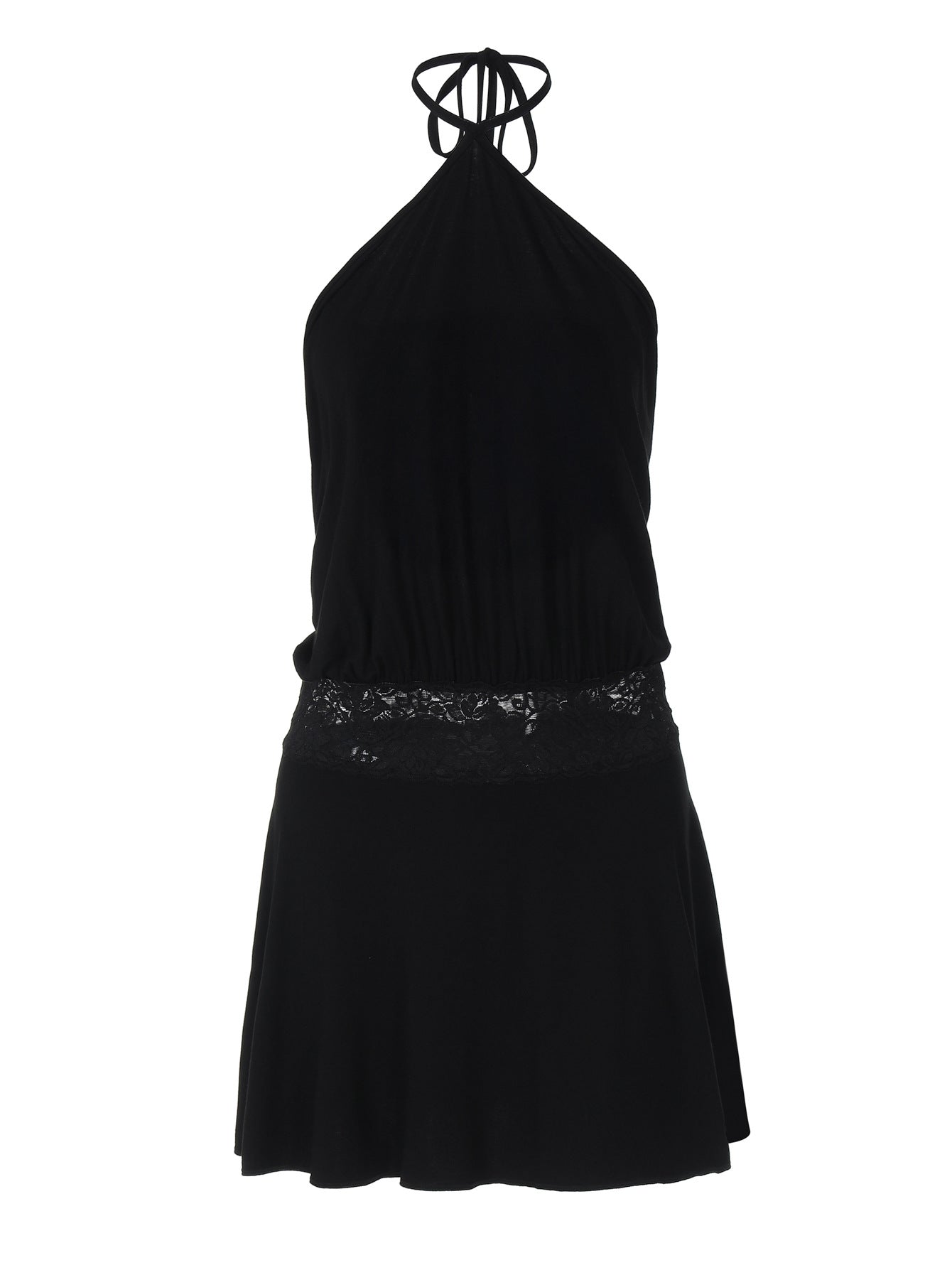 Sleeveless Halter Neck Mini Dress in Solid Colors