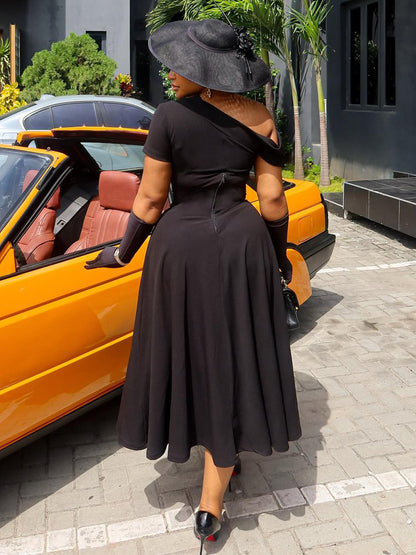 Summer Fashion Women'S Asymmetric Neck Hollow Out Dress