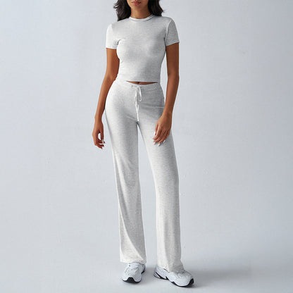 Elegant Solid Color Casual Set for Women