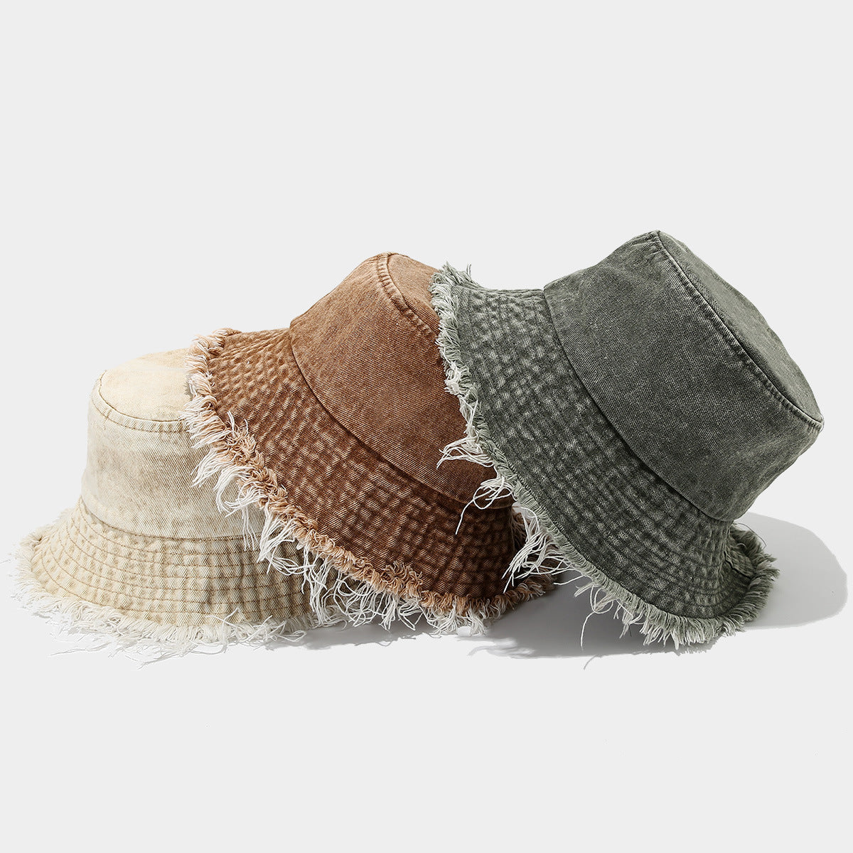 Stylish Washed Distressed Denim Bucket Hat