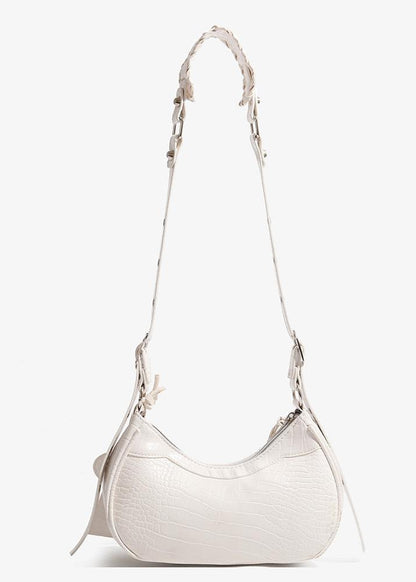 Croc Embossed PU Leather Crescent Bag