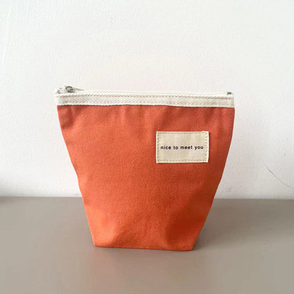 Canvas Portable Makeup Bag Stylish Storage Pouch