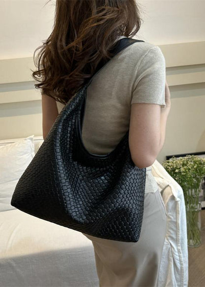 Woven Texture Hobo Shoulder Bag Soft Material
