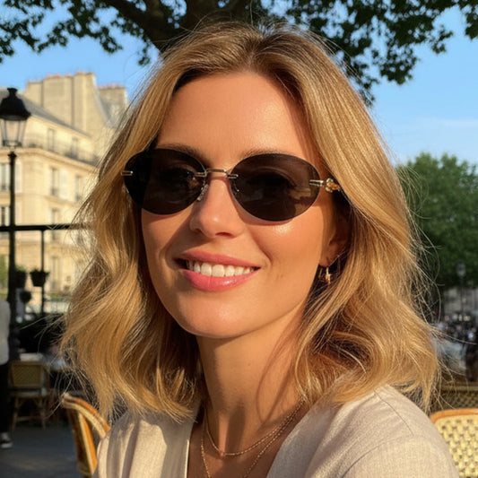 Trendy Oval Frame Sunglasses with UV400 Protection