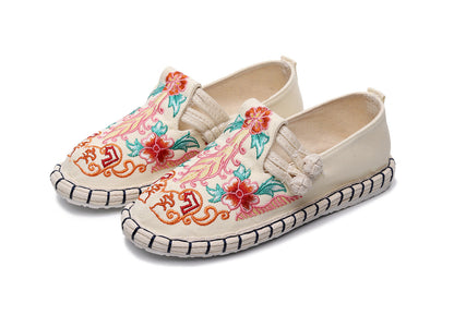 Tibetan Floral Embroidered Style Flat Shoes