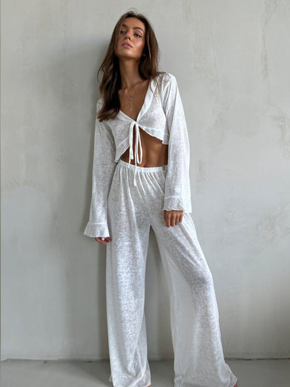 Modal Pajama Set Long Sleeve Comfortable Casual