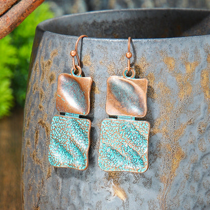 Vintage Style Geometric Alloy Tassel Earrings for Women