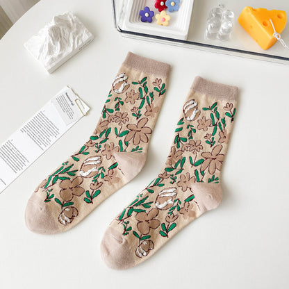 Rufia - Brown Floral Women's Socks