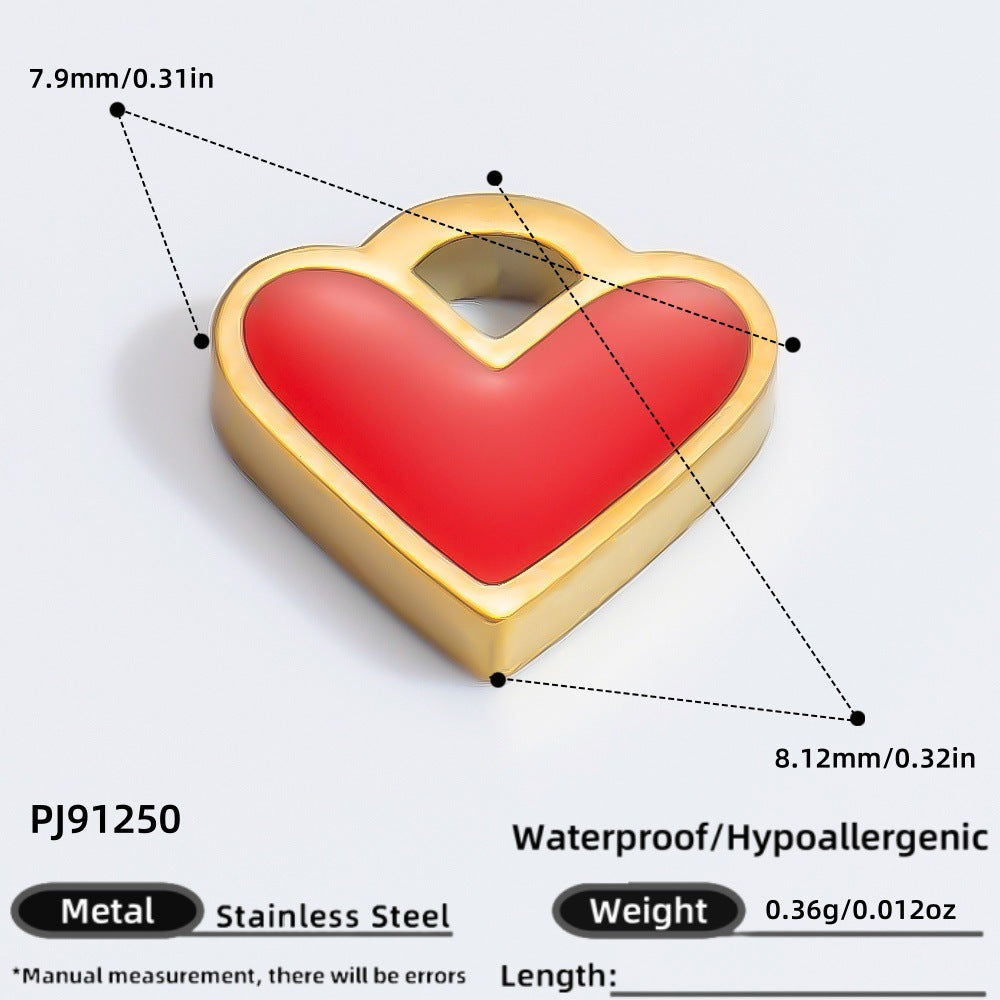 Heart-Shaped 18K Gold Stainless Steel Pendant Necklace
