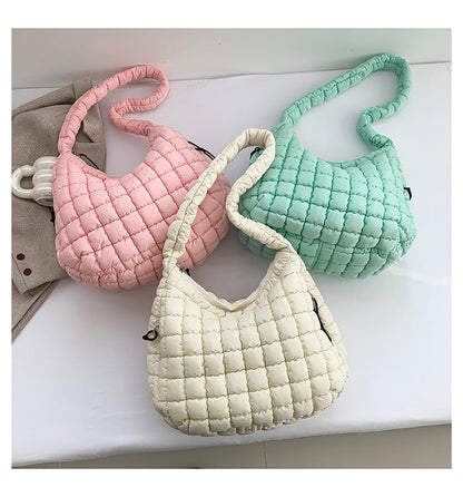 Solid Color Cloud Bag Large Capacity Shoulder Bag