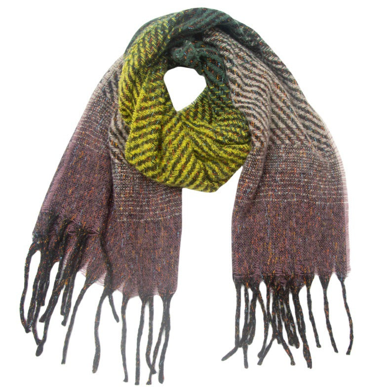 Gradient Color Tassel Soft Scarves