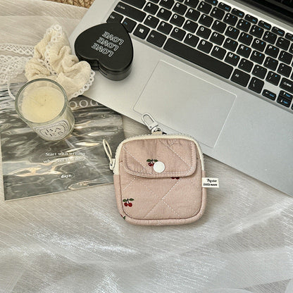 Mini Bluetooth Earphone Organizer Wallet with Floral Design