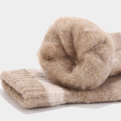 Winter Cute Bow Knot Hat Scarf Gloves Set
