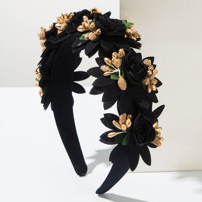 Floral Hairband Elegant Faux Flowers Hair Accessory
